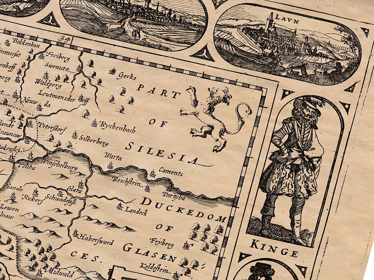 Detail from an old map of Bohemia