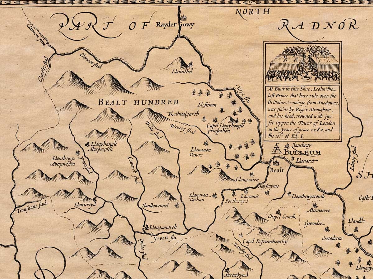 Detail from an old map of Brekon