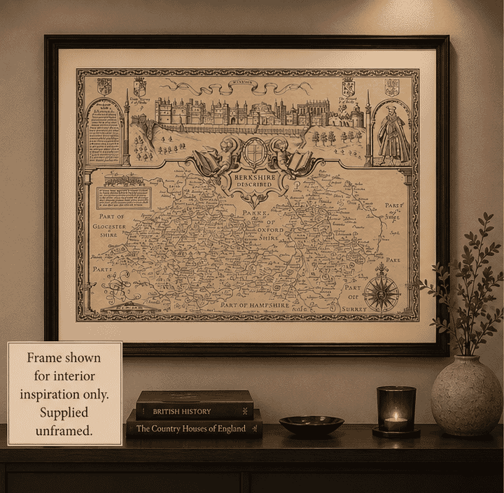 Berkshire map framed for inspiration.