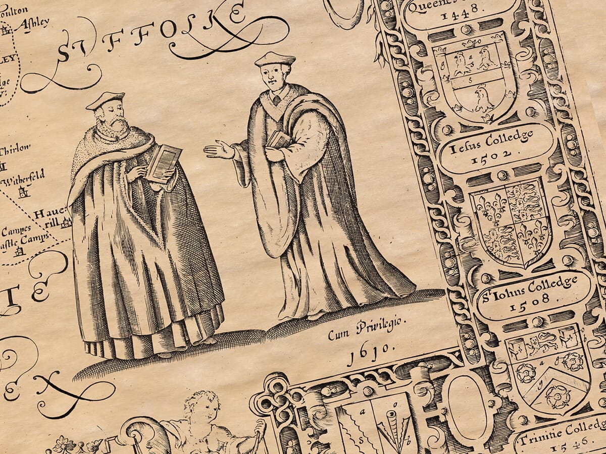 Detail from an old map of Cambridgeshire