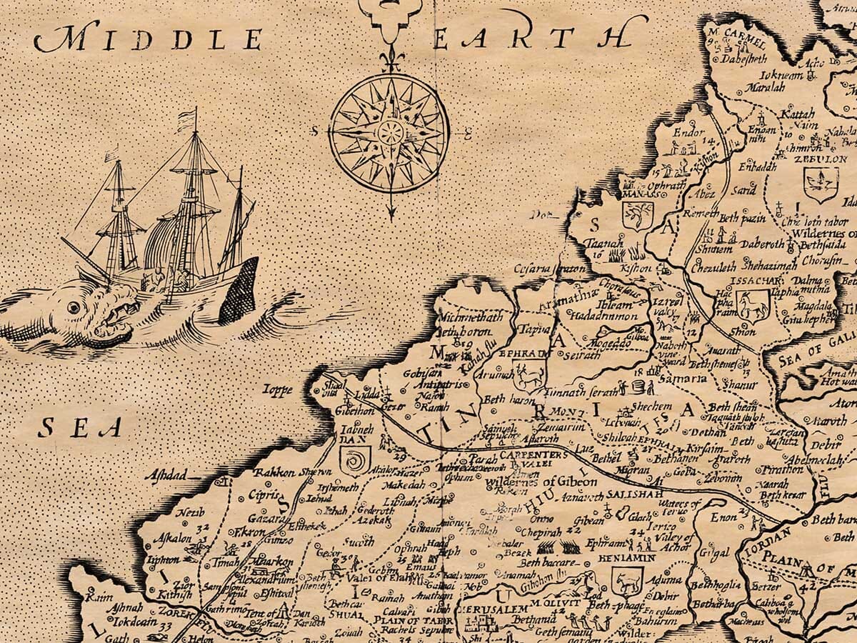 Detail from an Old Map of The Holy Land