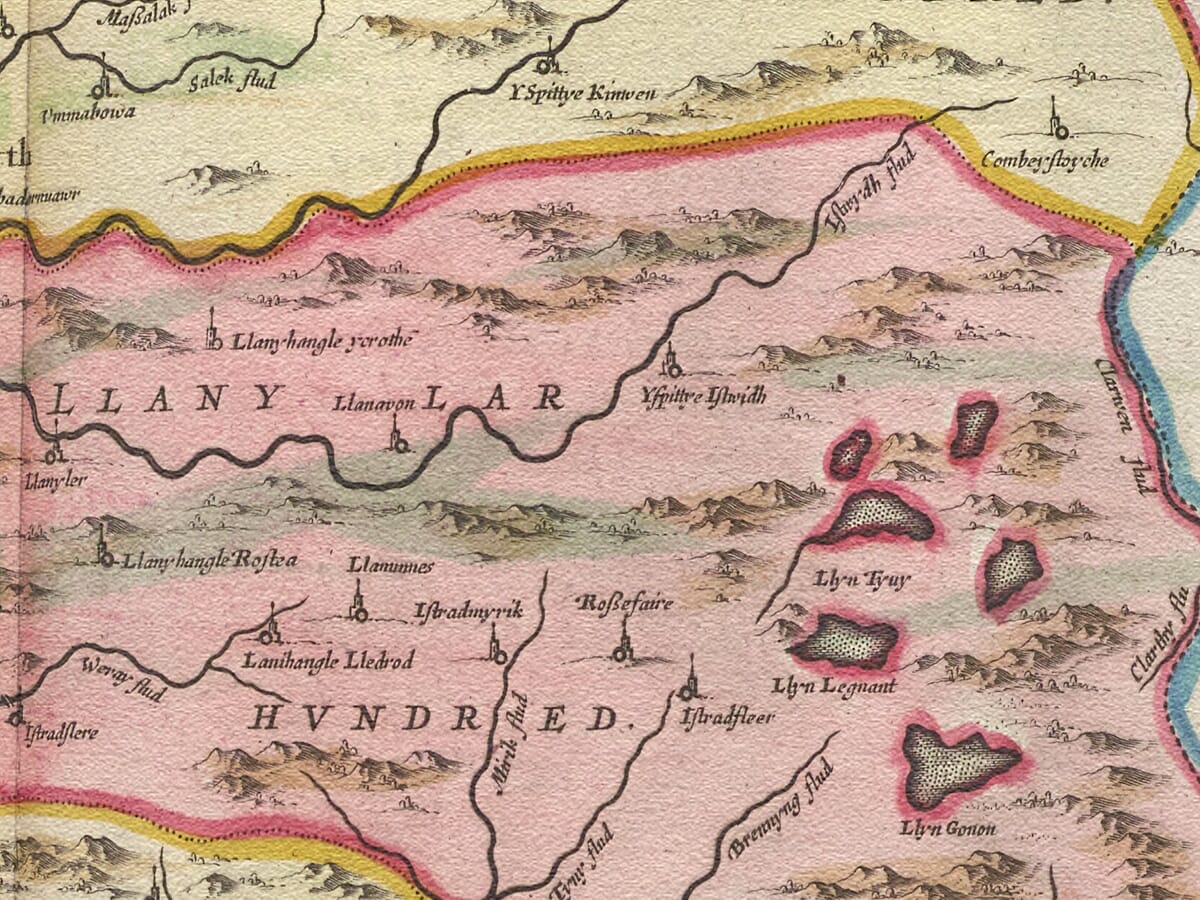 Detail from an old map of Cardiganshire 1645