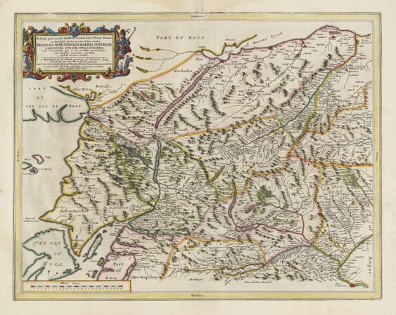 Old map of the Central Highlands by Robert Gordon, published by Joan Blaeu in 1654