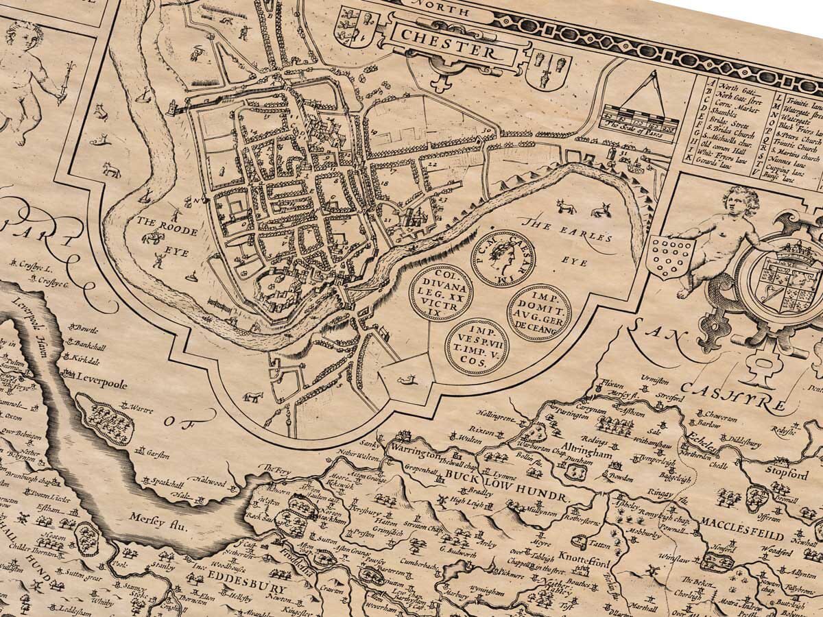Detail from an old map of Cheshire