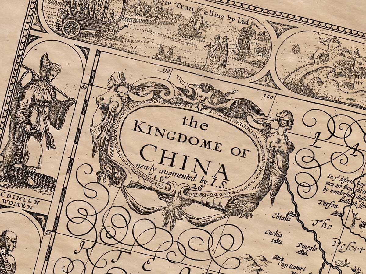 China Detail from old map