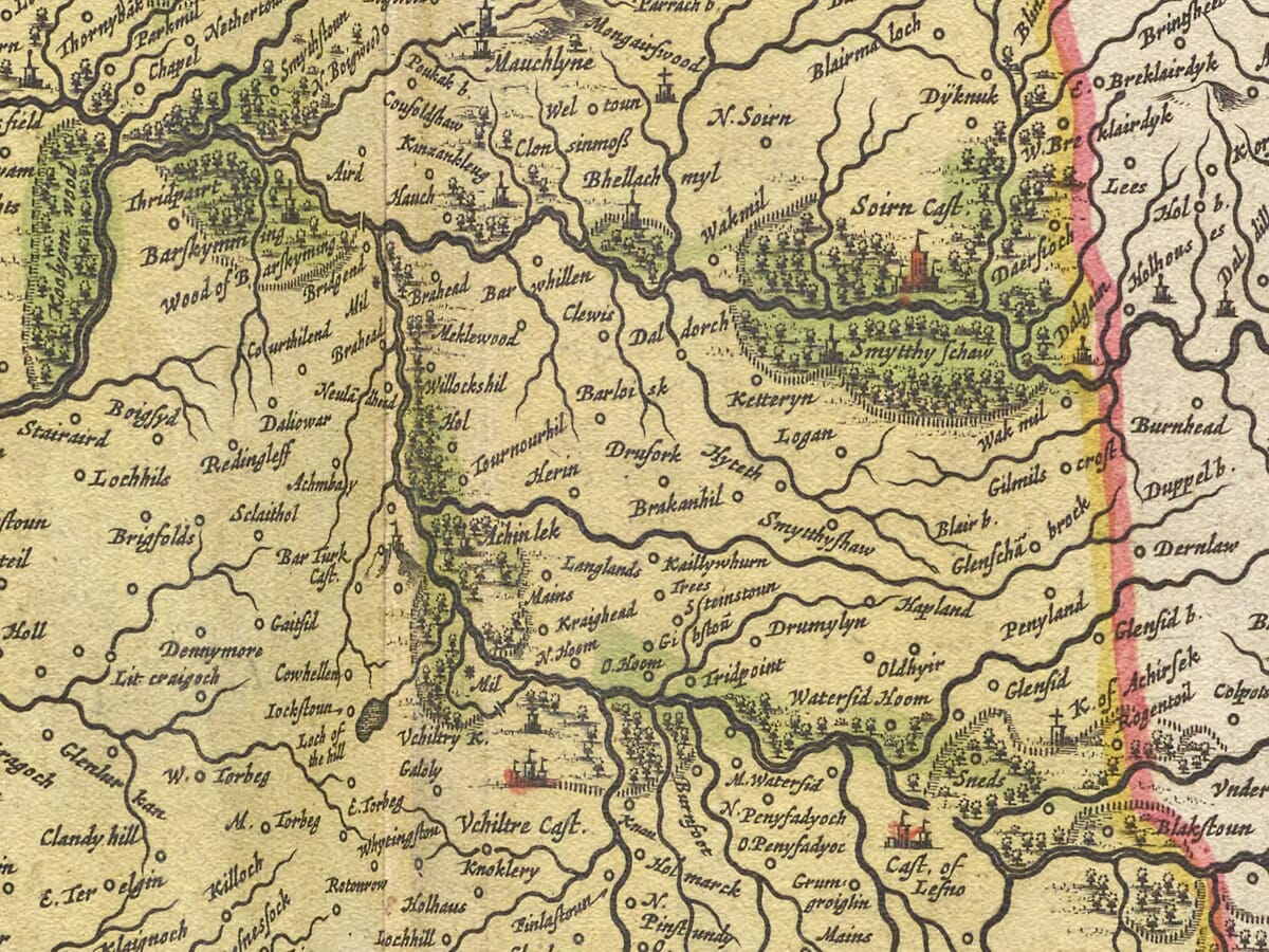 Old Map of Kyle detail