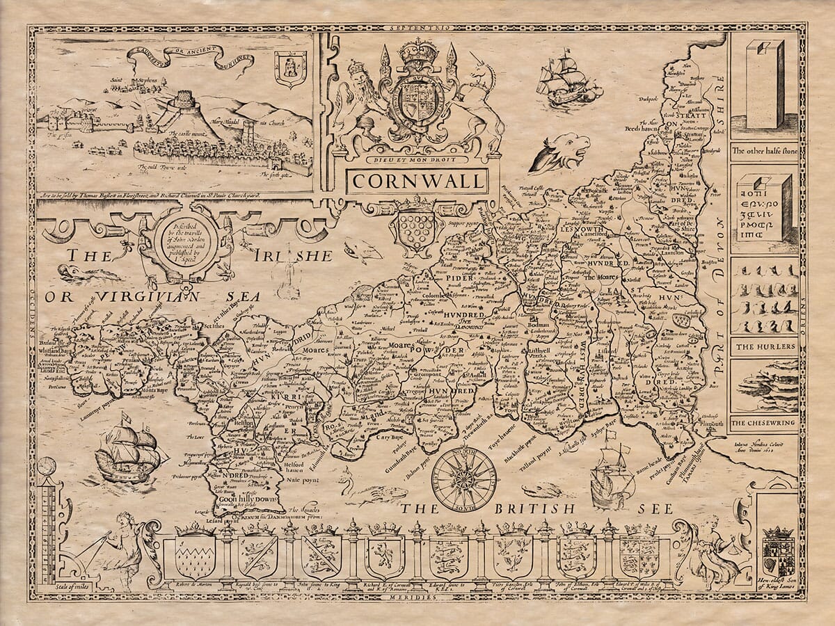 Old Maps Of Cornwall Cornwall 1610 – The Old Map Company