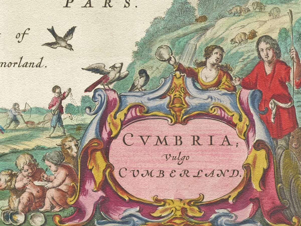 Detail from an old map of Cumbria 1645