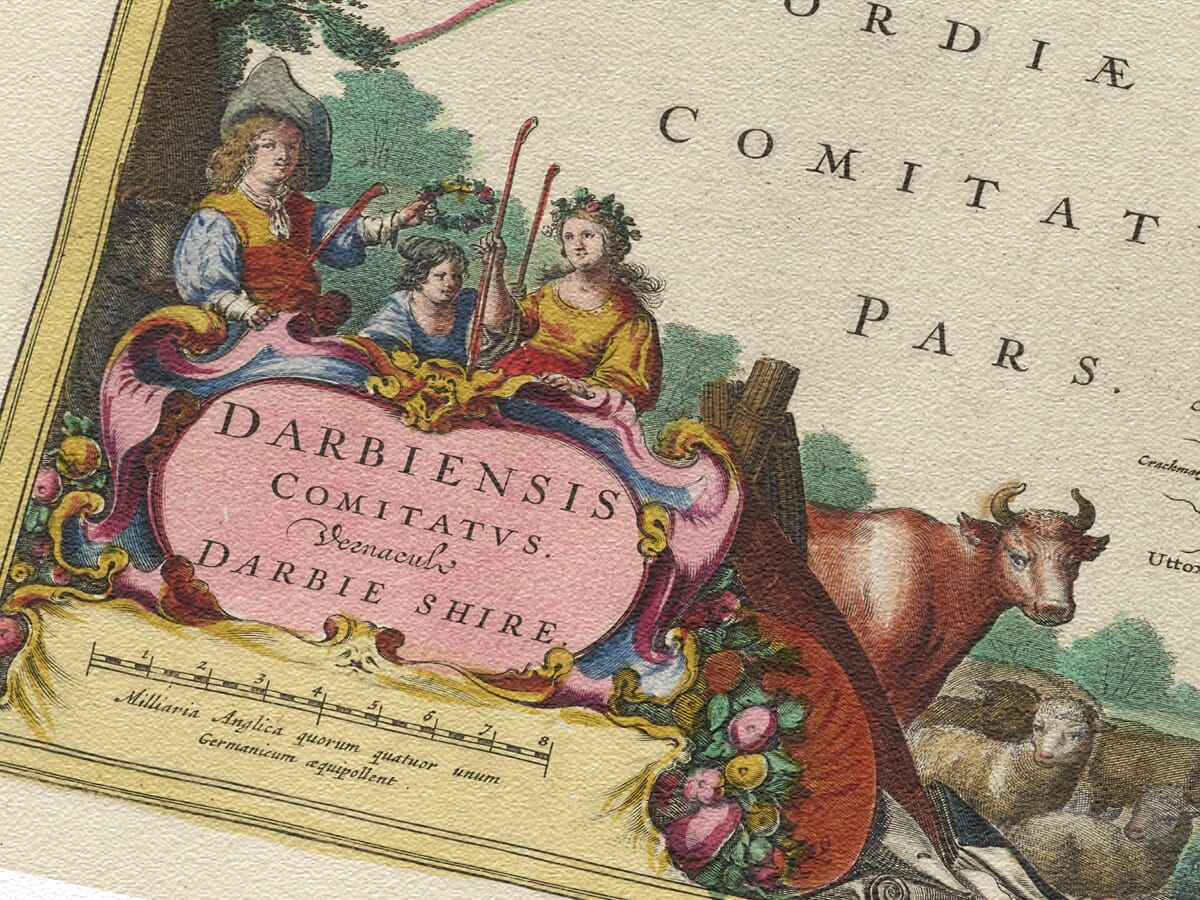 Detail from an old map of Derbyshire 1645