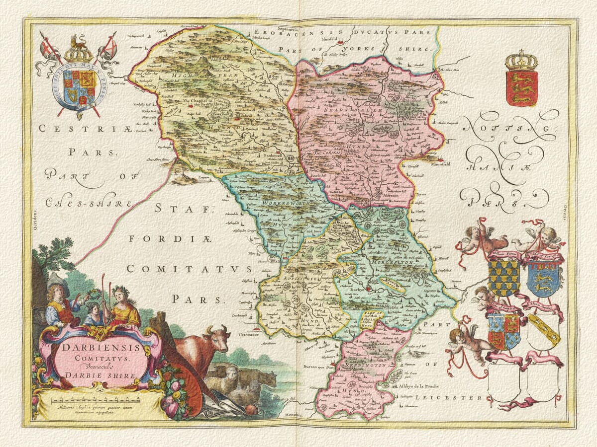Old map of Derbyshire