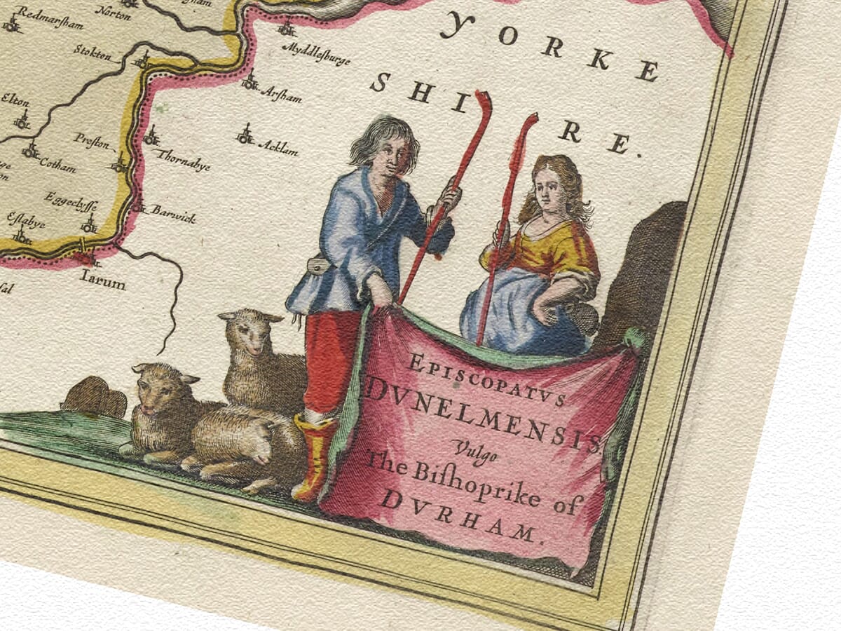 Detail from an old map of Durham 1645