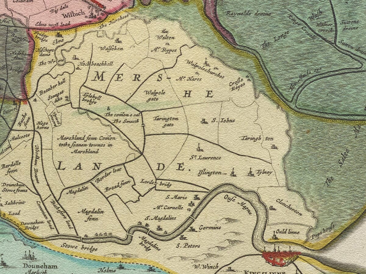 Detail from an old map of East Anglia1645