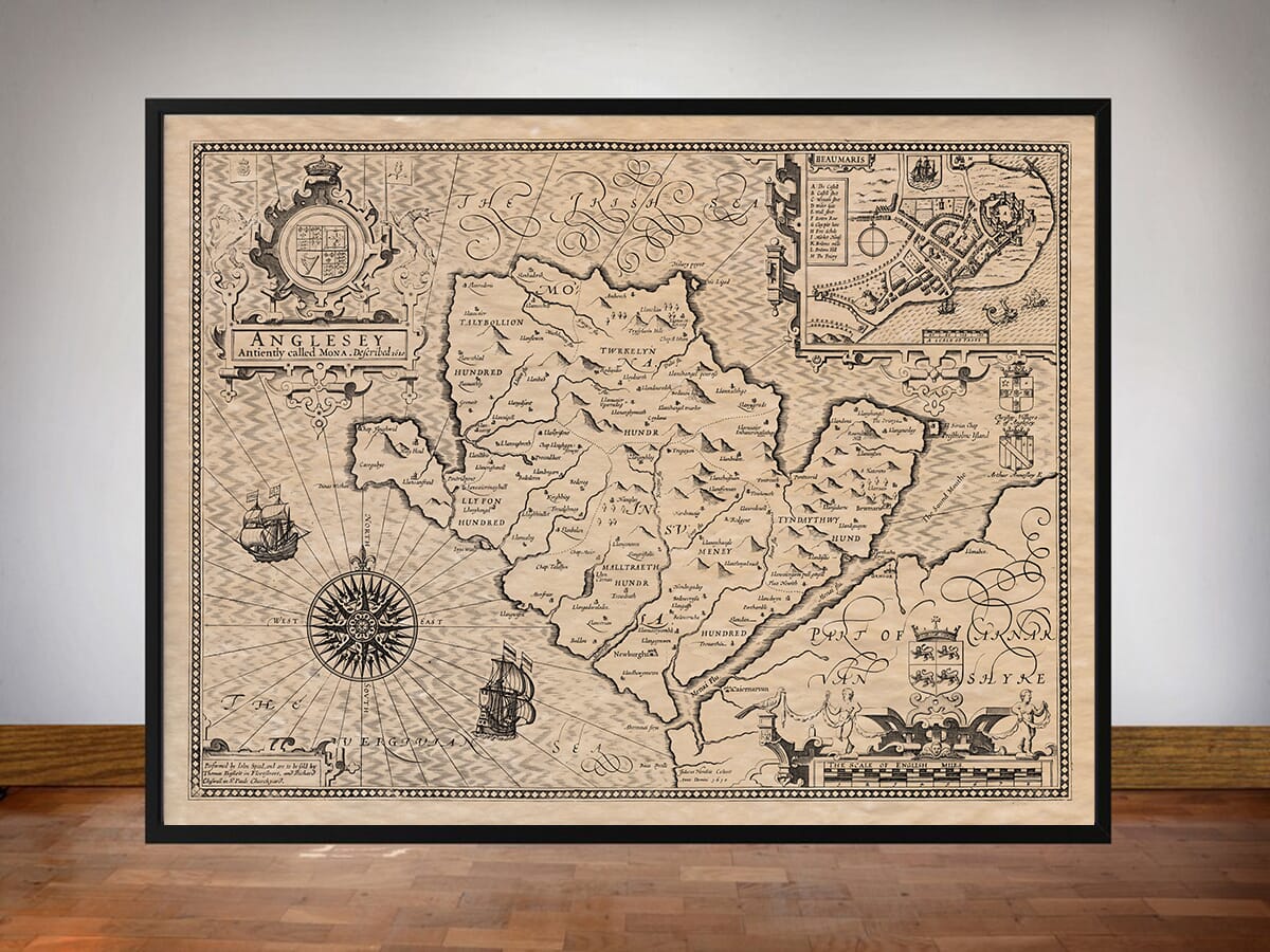 Framed Map of Anglesey