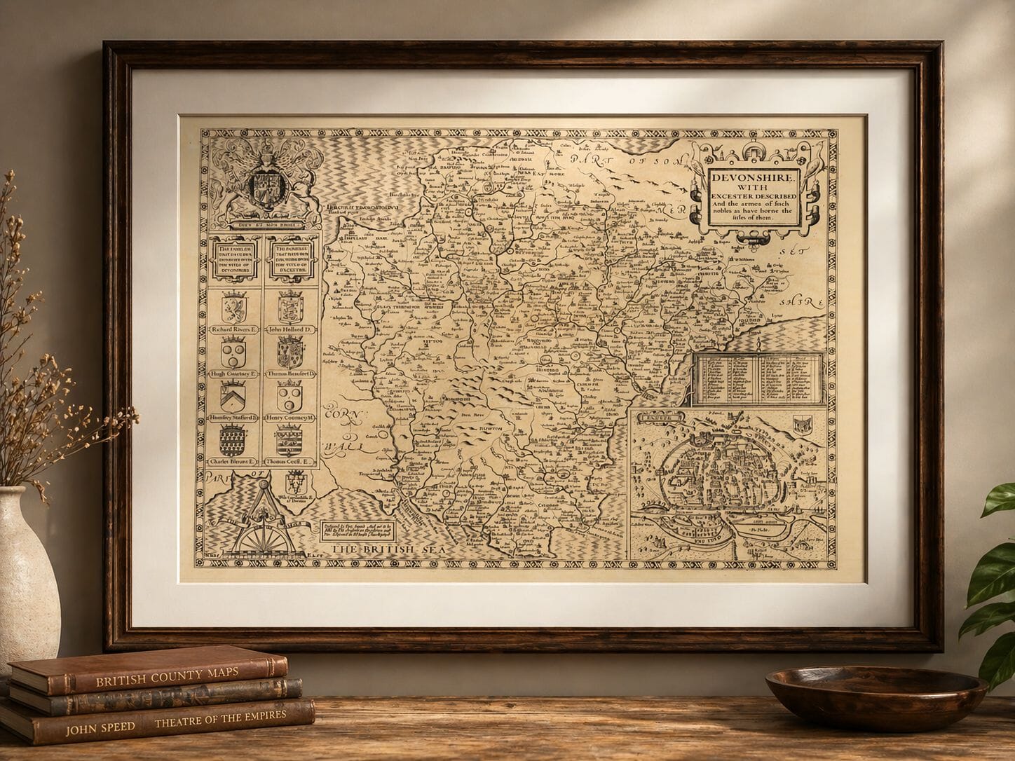 Framed example of Devonshire Map