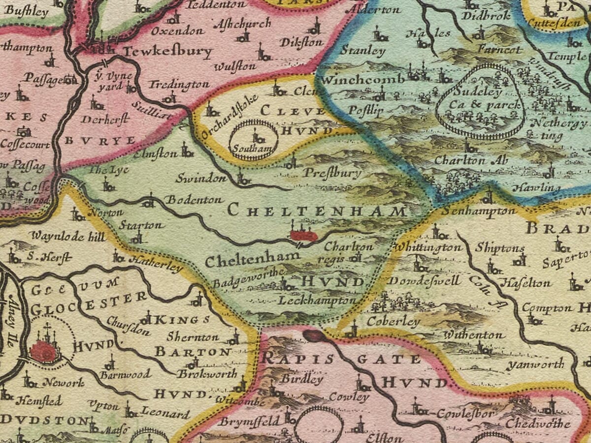 Detail from an old map of Gloucestershire 1645