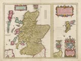 Hand Coloured map of Scotland