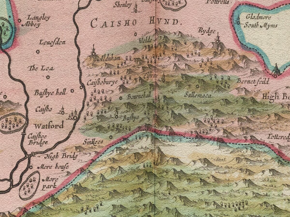 Detail from an old map of Hertfordshire