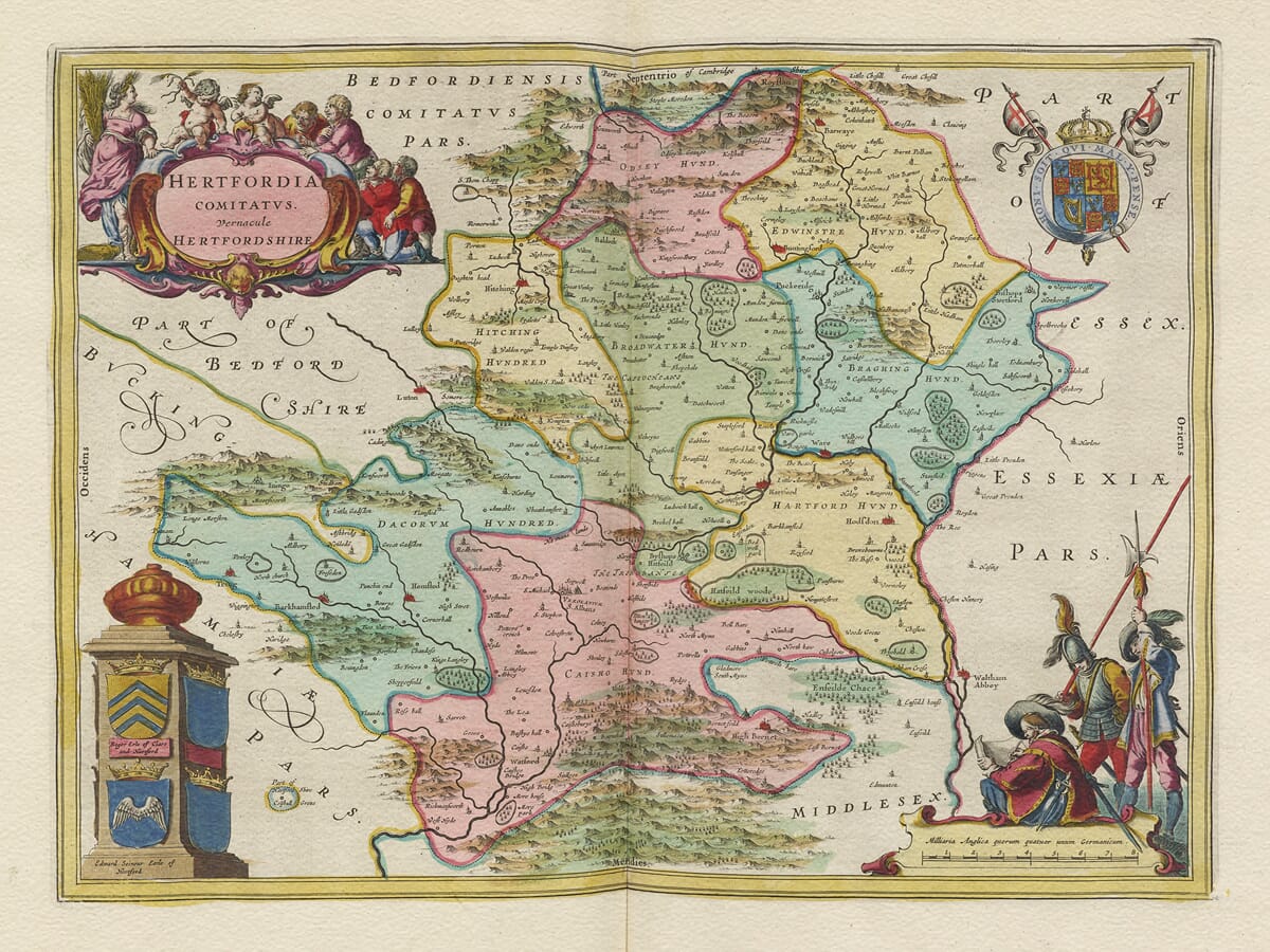 Old Map of Hertfordshire