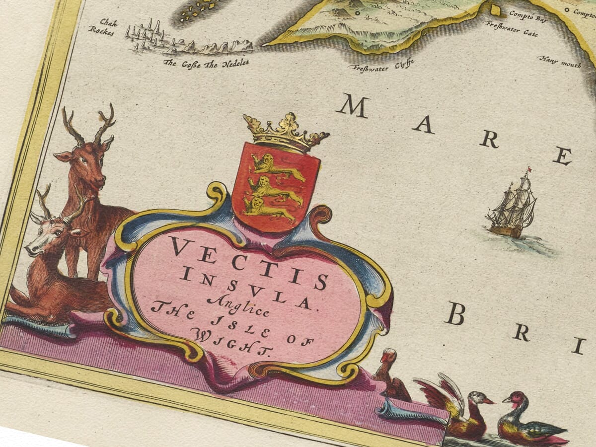 Detail from an old map of Isle of Wight 1645