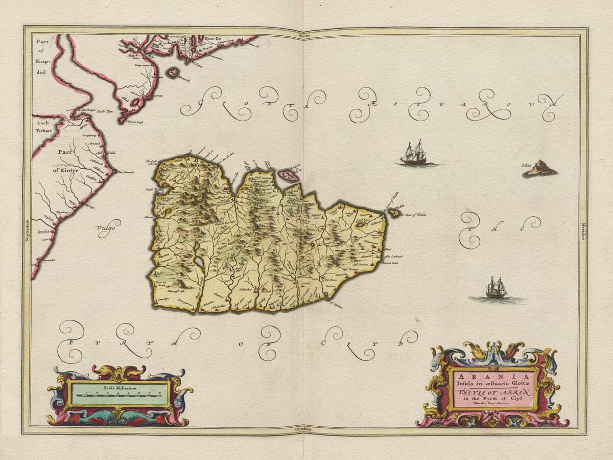 Isle of Arran, Old Scotland Map