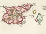 Jersey Guernsey Detail Detail from an old map of the Channel Islands 1645