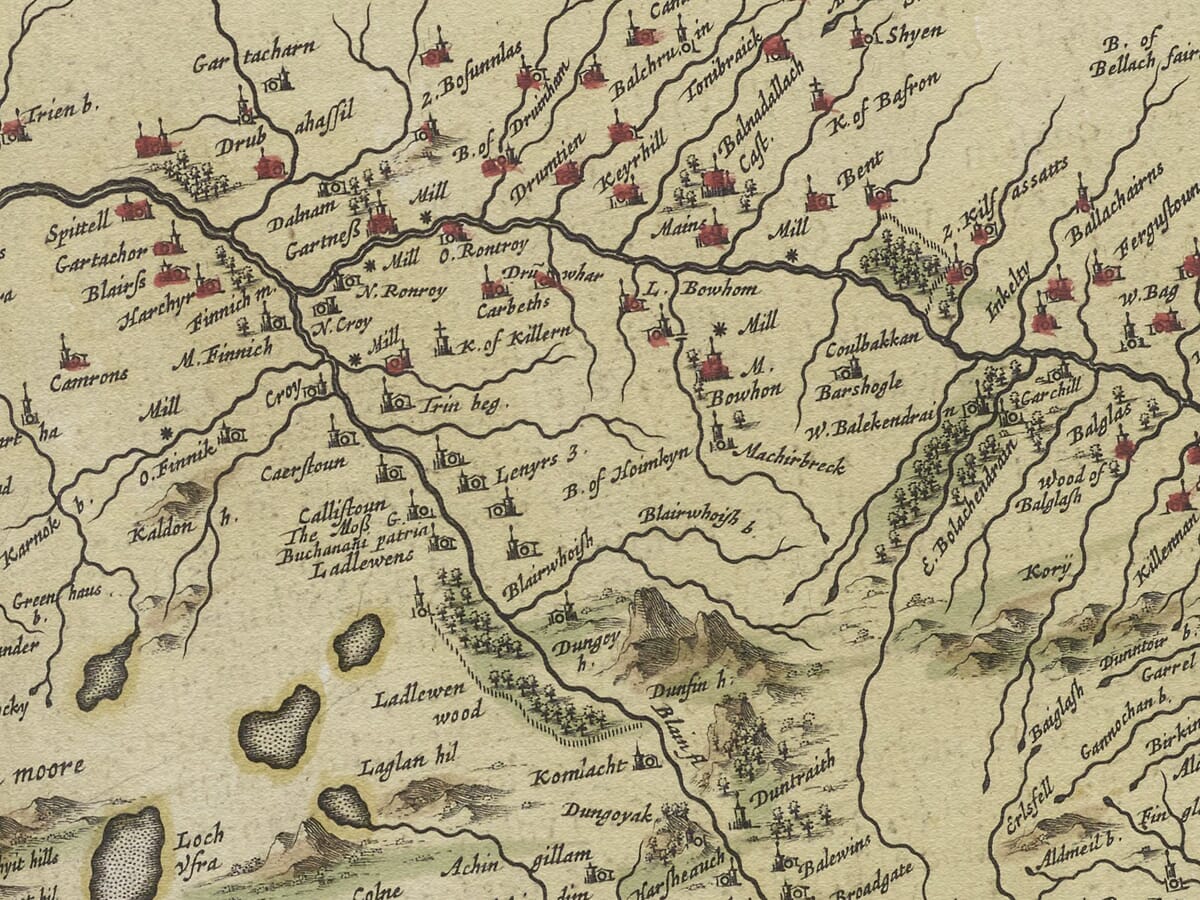 Enlarged section of Dunbarton map