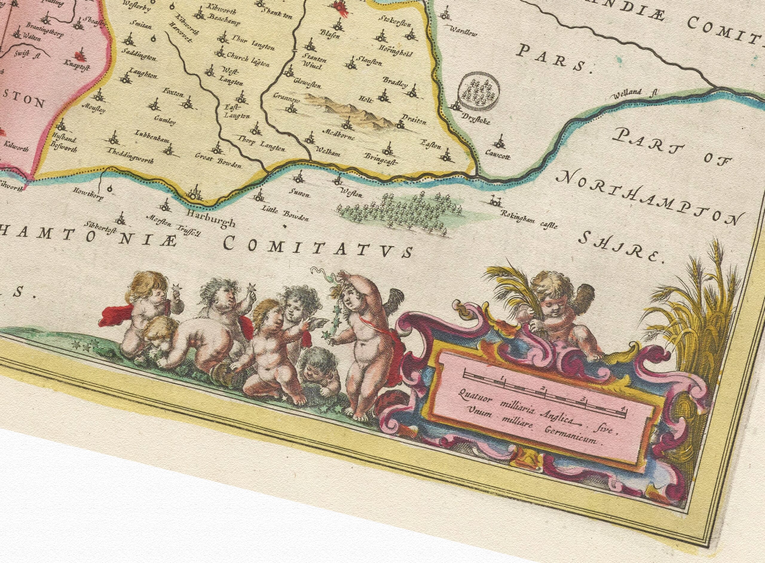 Detail from an old map of Leicestershire 1645