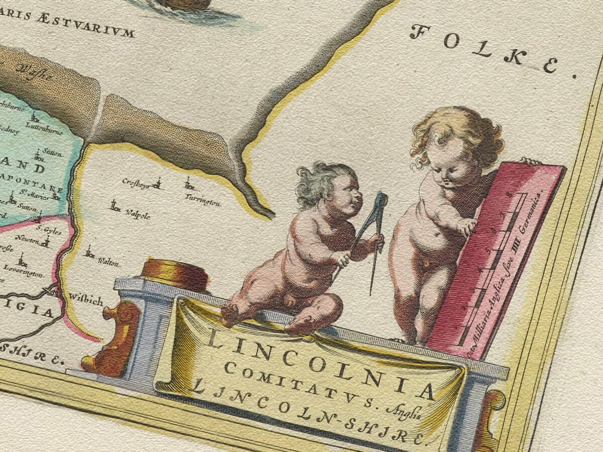 Detail from old map of Lincolnshire 1645
