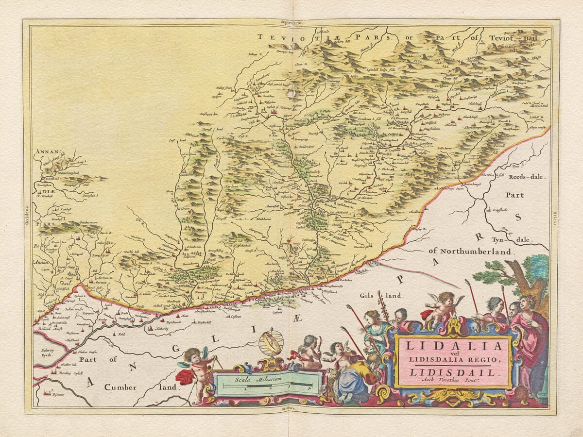 Antique Map of Liddesdale, Scotland