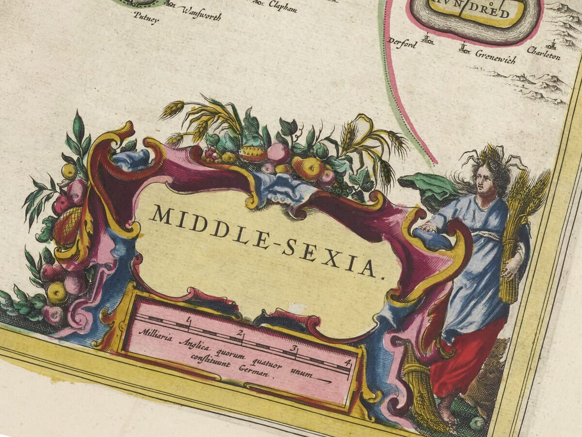 Detail from an old map of Middlesex 1645