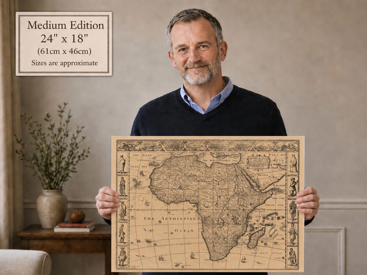 Medium sized old map of Africa