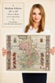 Model holding old map of Cheshire Medium 900