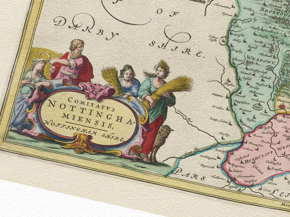 Detail from an old map of Nottinghamshire 1645