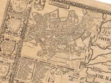 Detail from an old map of Cambridgeshire featuring a town plan