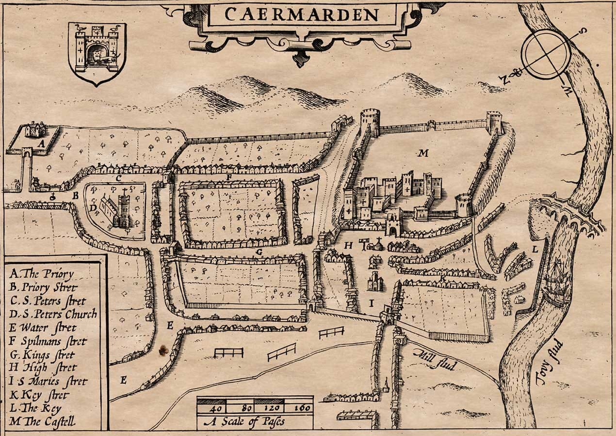Detail from an old map of Camarvon