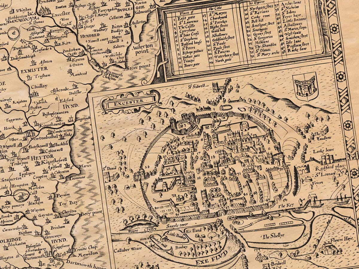 Old Town Plan of Exeter