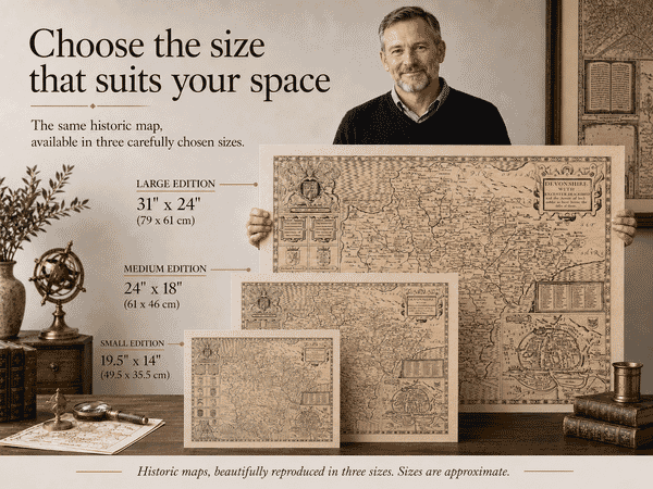 Old map of Hungary displayed framed in a living room