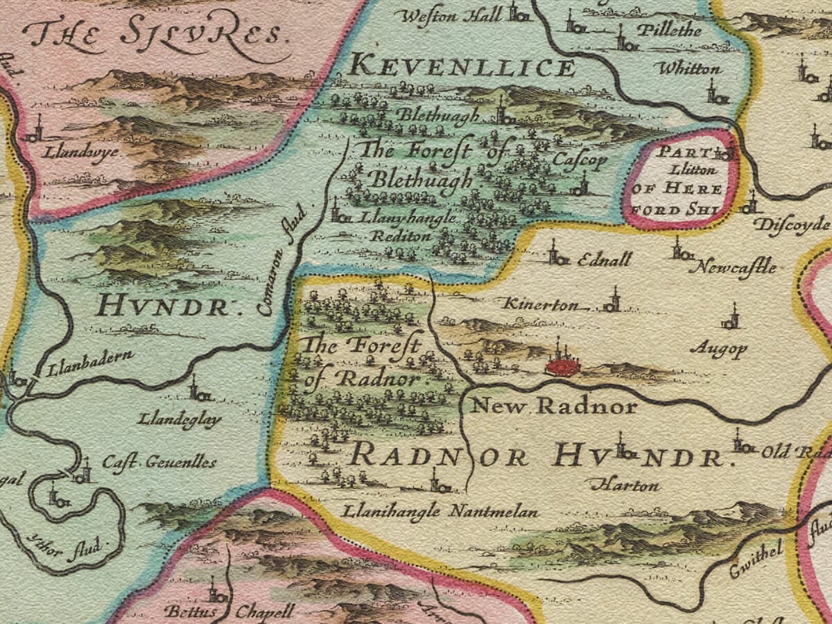 Detail from an old map of Radnor 1645