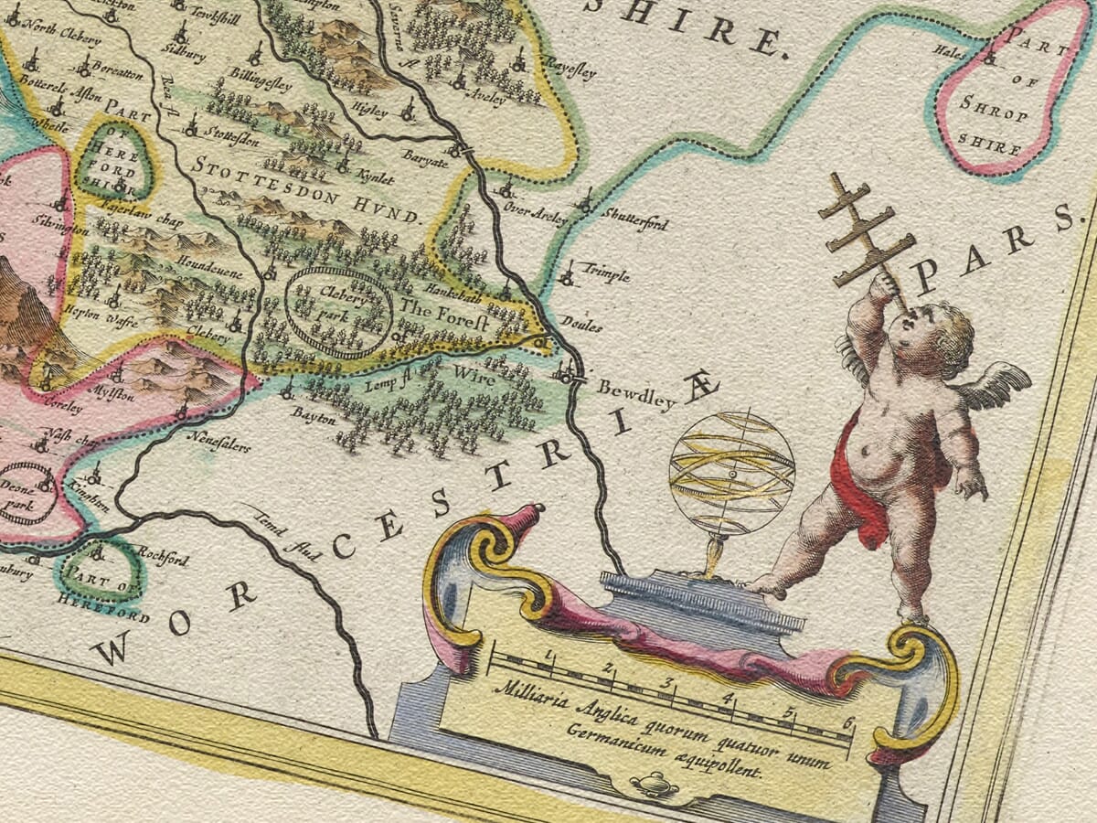Detail from Old Map of Shropshire 1645