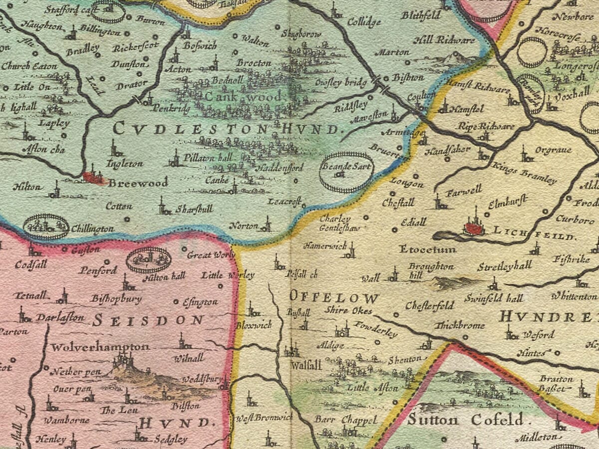 Staffordshire detail from old map