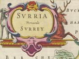 Early Surrey Map title piece Early Surrey Map title piece
