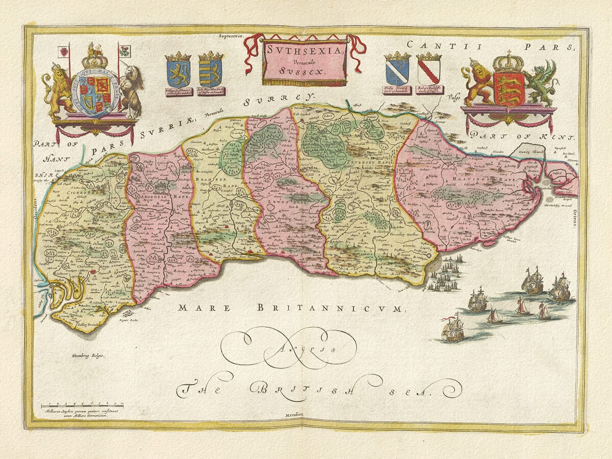Old Map of Sussex