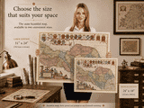 Vintage Map Size Comparison Yorkshire North and East Ridings