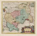 Vintage Map of Middlesex by Joan Blaeu
