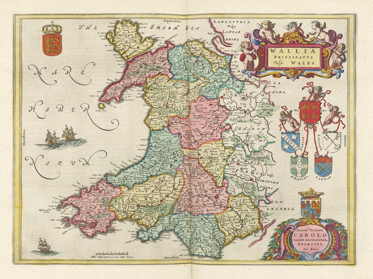 Old Maps Of Wales An Old Map Of Wales 1645 – The Old Map Company