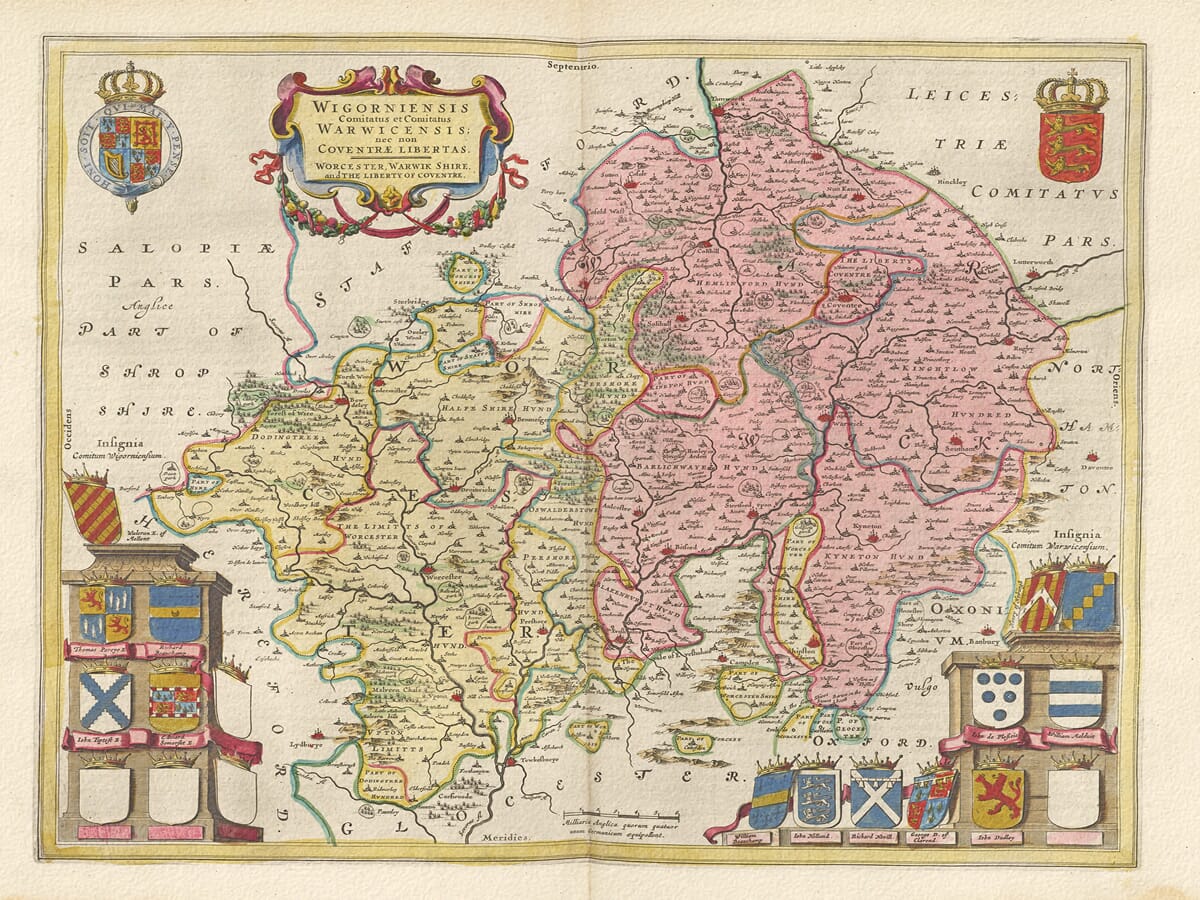 Old Maps Of Warwickshire Worcestershire & Warwickshire – The Old Map Company