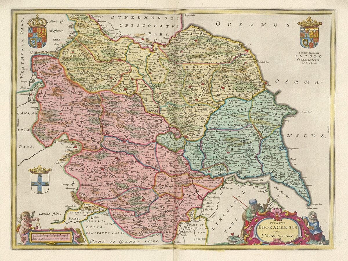 Old Yorkshire County Map