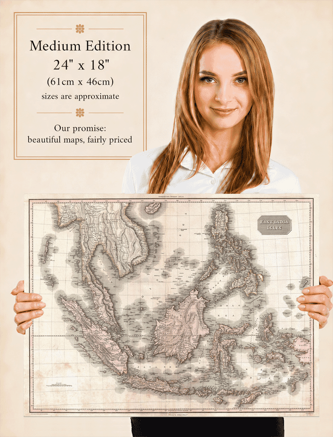 Illustration of Medium Sized Edition of Pinkerton’s East India Isles Map