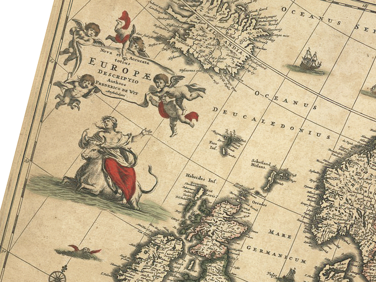 Antique Map Europe Detail