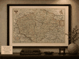 Old Map of Bohemia Framed Example